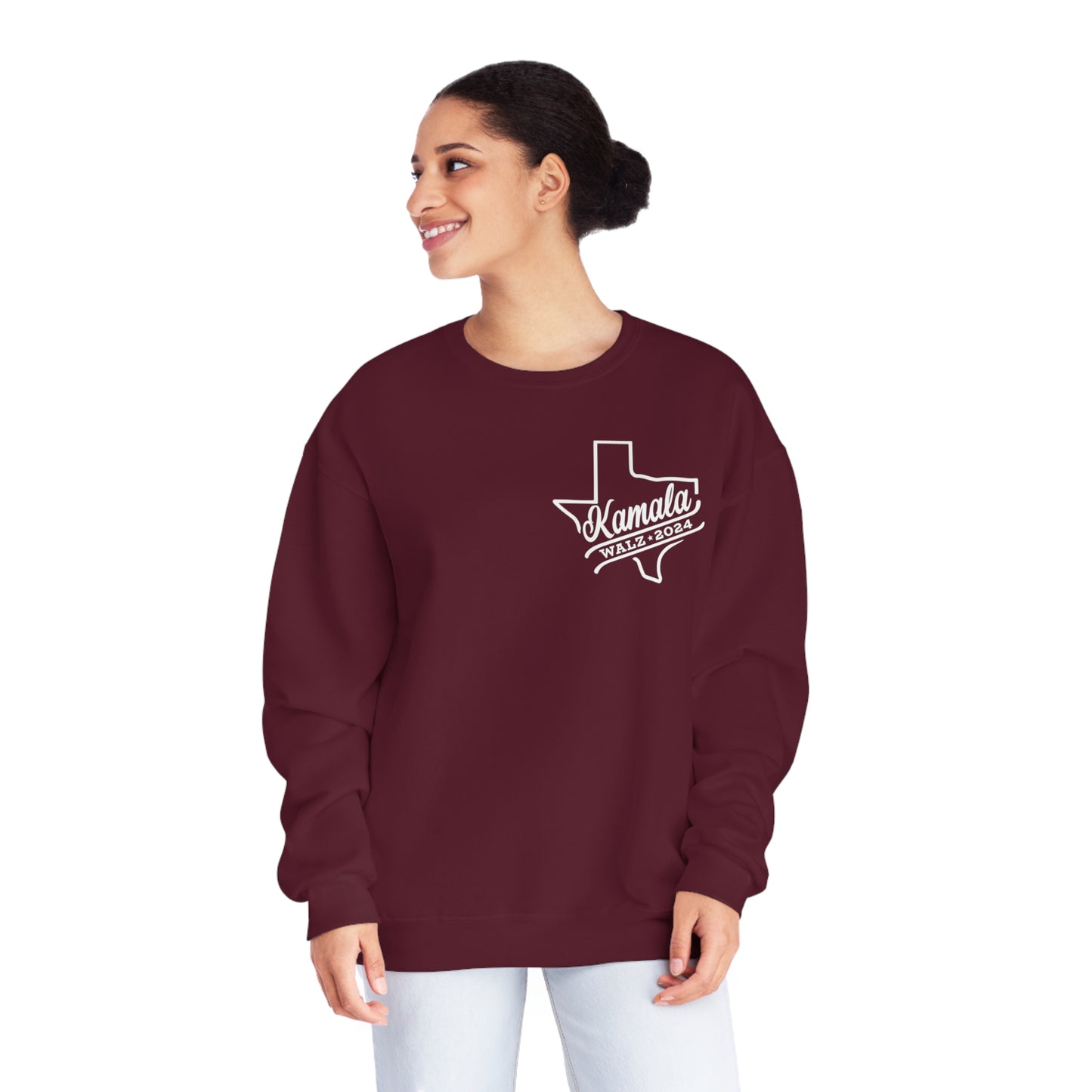 Kamala Across Texas/ Vote Like a Mother Unisex NuBlend® Crewneck Sweatshirt