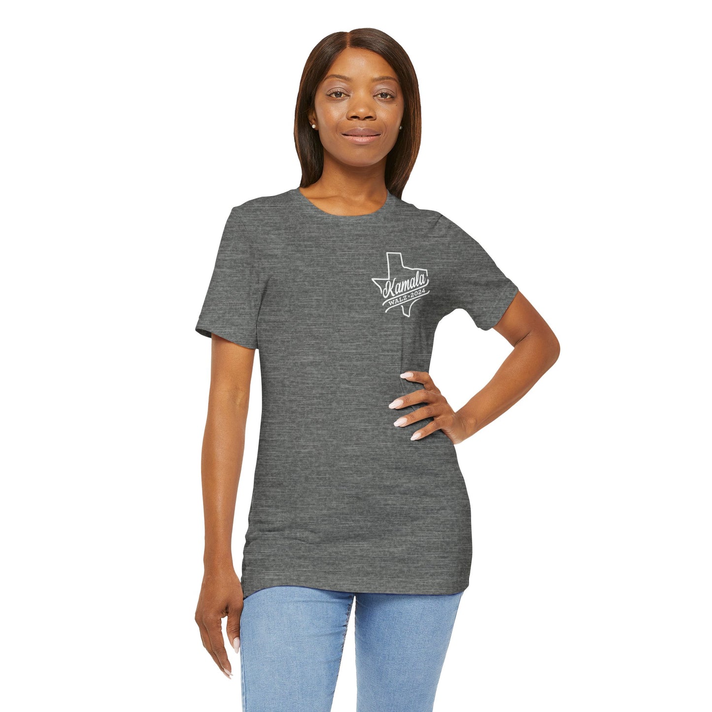 Kamala/ Harris Walz Across Texas Unisex Jersey Short Sleeve Tee